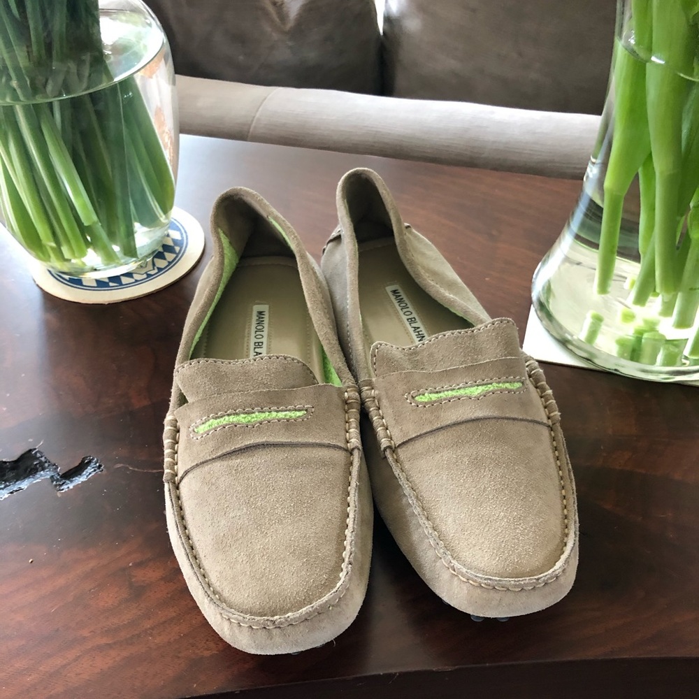 Manolo Blahnik Suede Driving Shoes